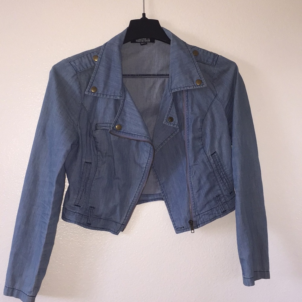 Crop top jean jacket